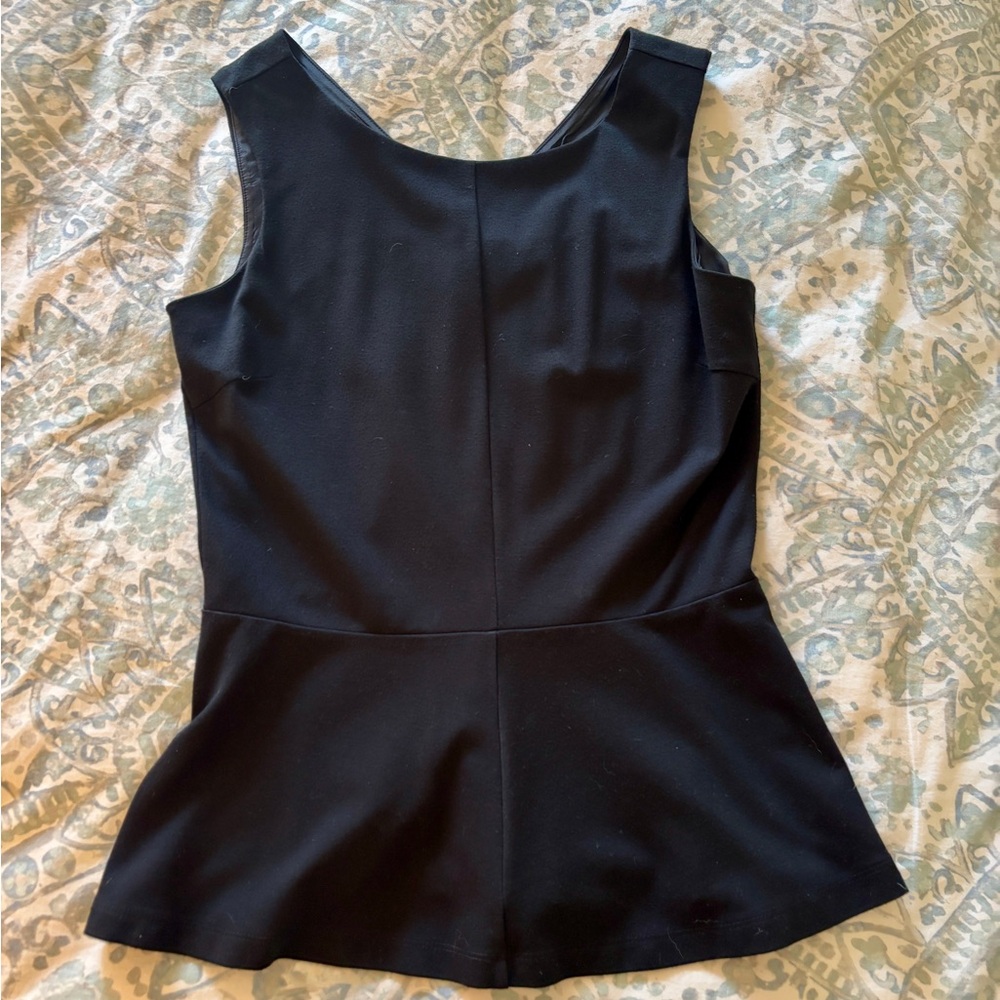 Banana Republic Black Sleeveless Peplum Top